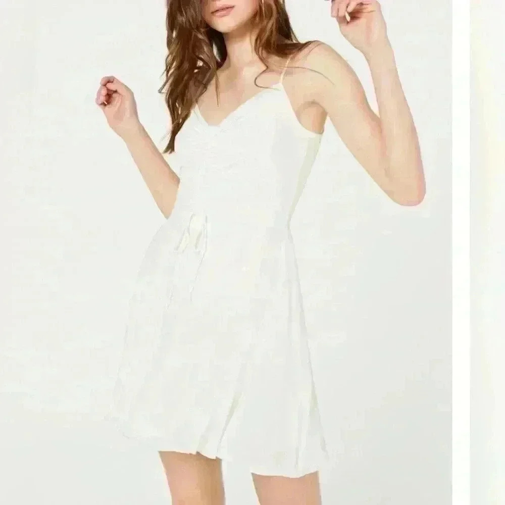 Francesca's Collections | Trixxi - White Spaghetti Strap Sun Dress - Size S